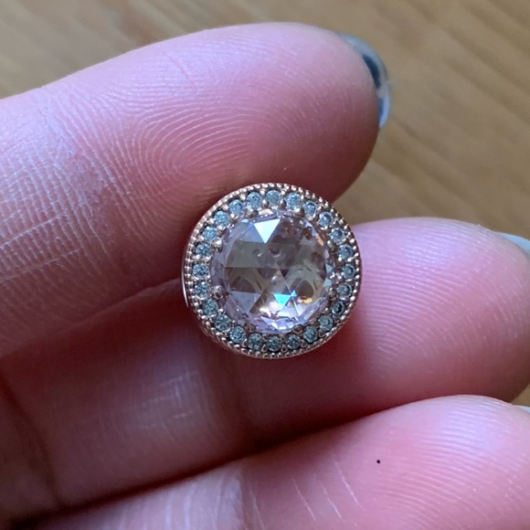 Retired Pandora Charm Radiant Hearts Bead CZ Rose EUC - Picture 6 of 10